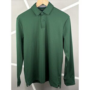 Twillory Athleisure Athlounger Long Sleeve Polo Shirt Mens S Green Performance